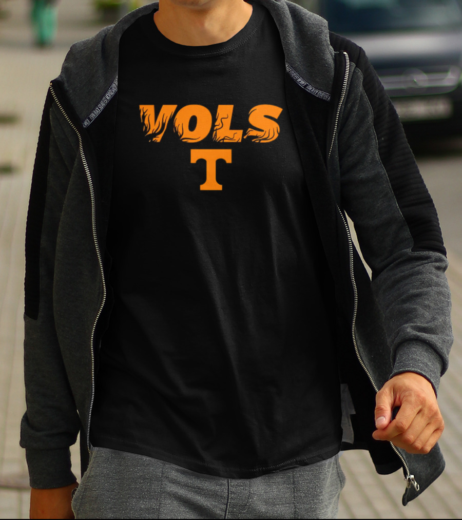Tennessee Vols Flame Text Dark Mode T T-Shirt