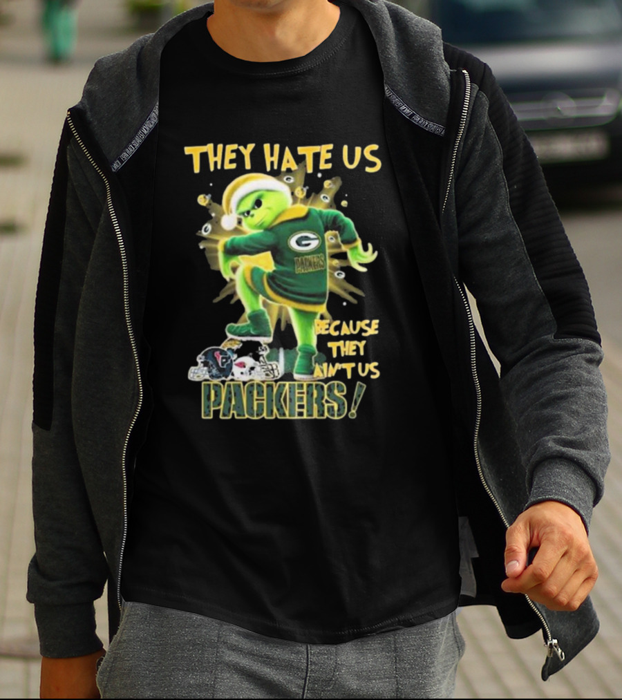 Green Bay Packers NFL The Grinch They Hate Us Because They Ain’t Us Packers T-Shirt