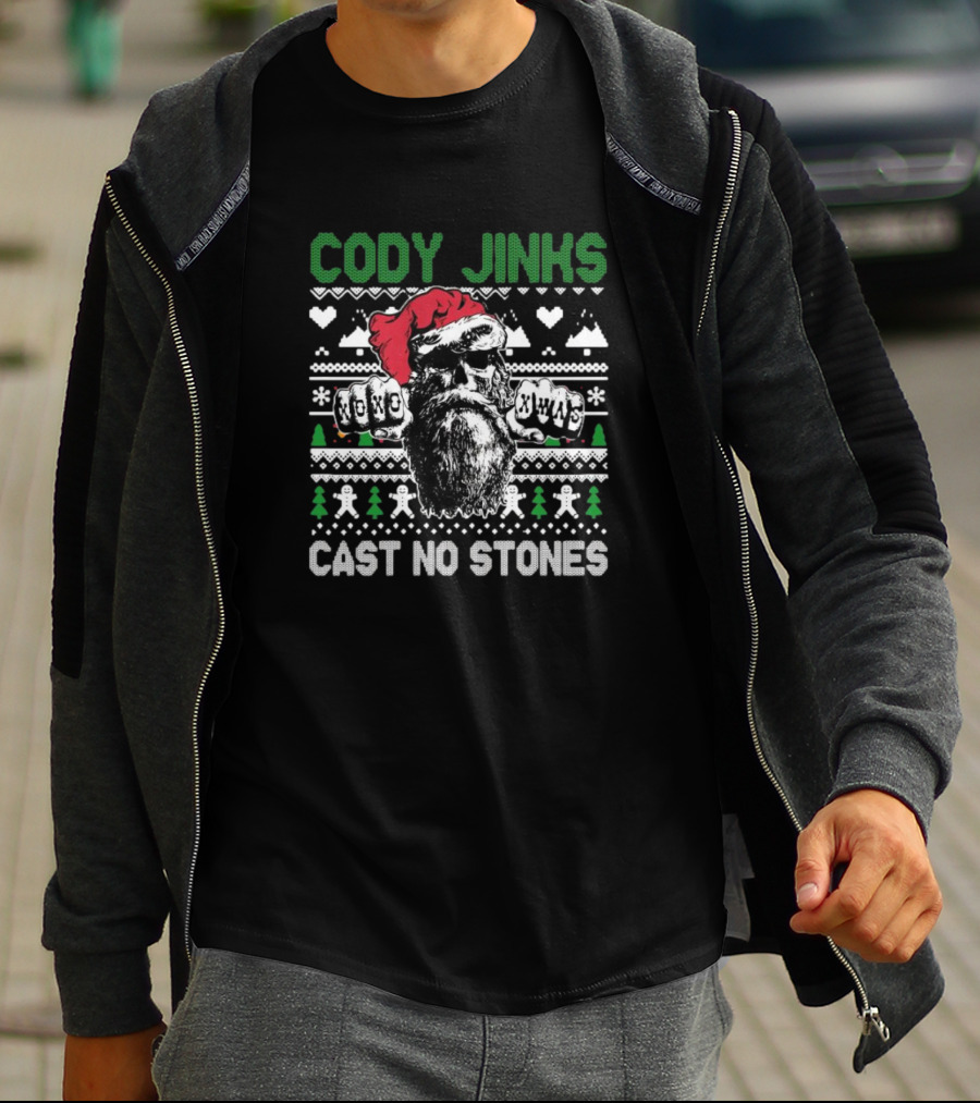 Cody Jinks Cast No Stones Santa Skull Ugly Christmas Sweater T-Shirt