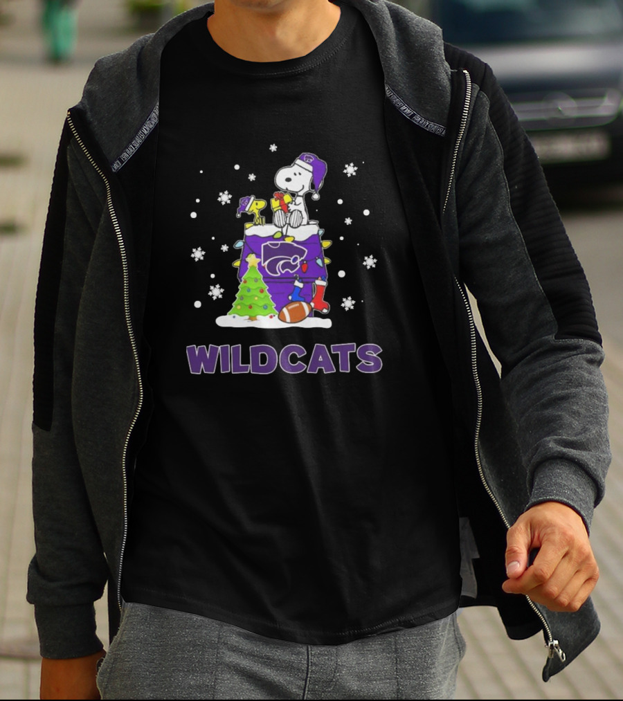 Kansas State Wildcats Snoopy Peanuts Christmas Wildcats T-Shirt