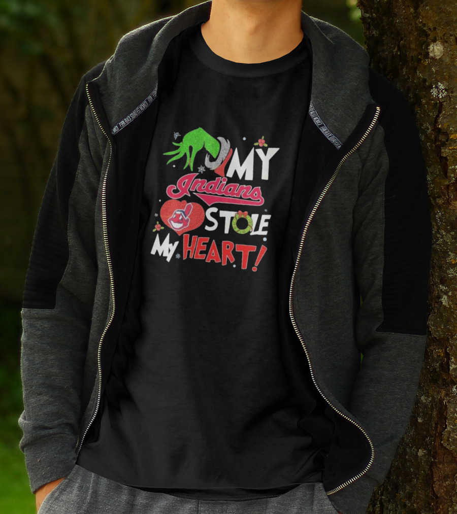 My Indians Stole My Heart Grinch Hand T-Shirt