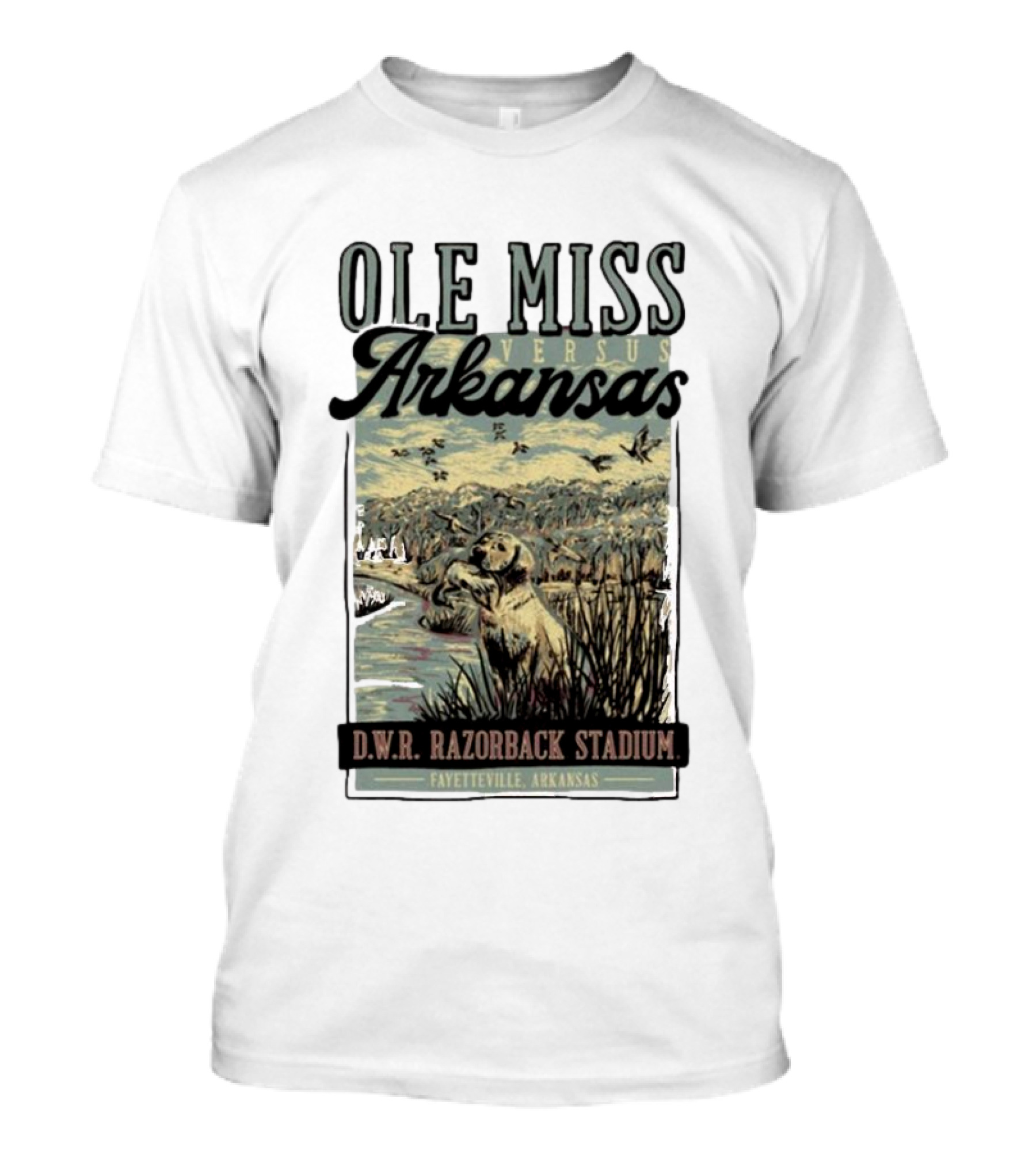 Ole Miss Versus Arkansas D.W.R. Razorback Stadium Fayetteville Game Day T-Shirt