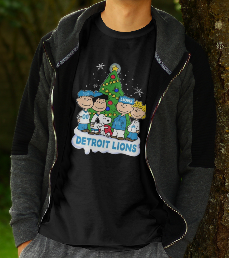 Peanuts Detroit Lions Merry Christmas T-Shirt