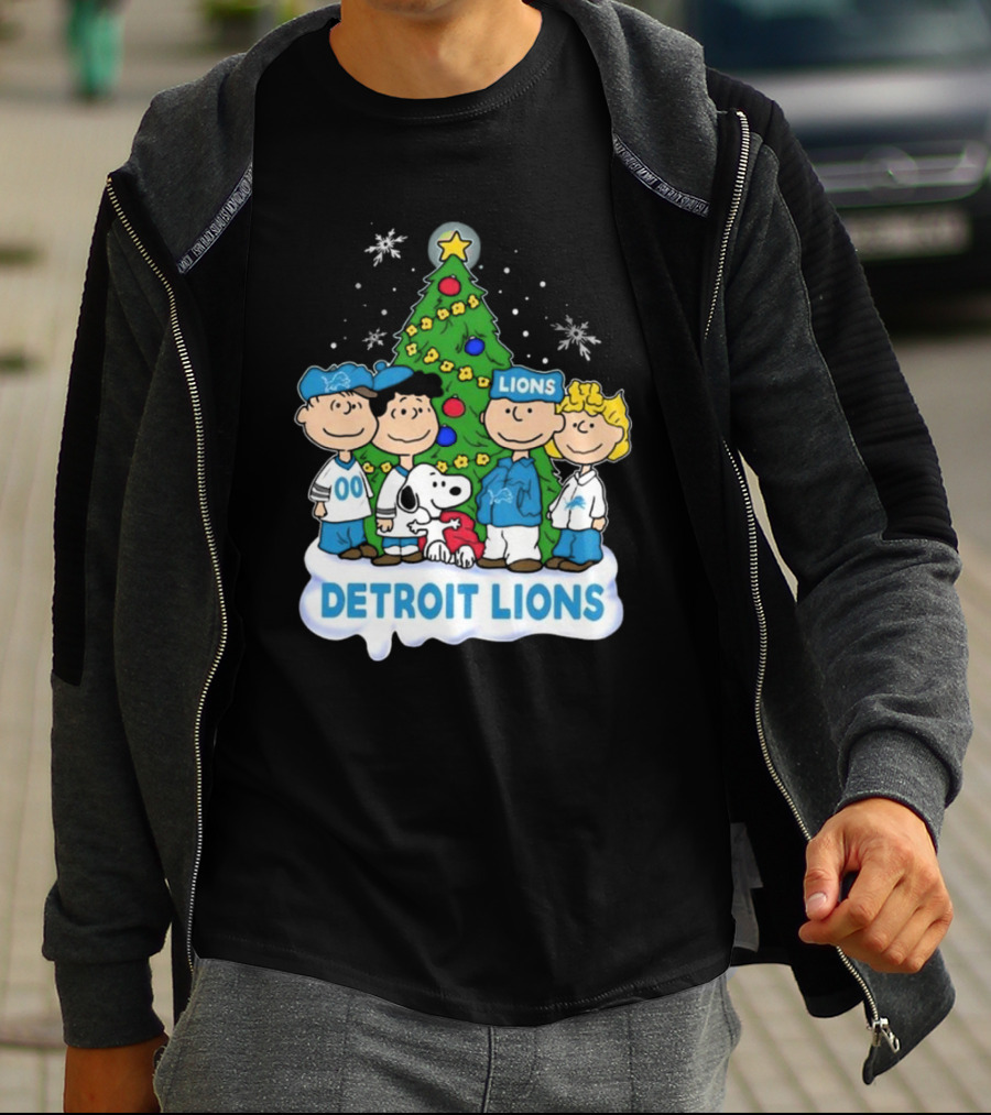 Peanuts Detroit Lions Merry Christmas T-Shirt
