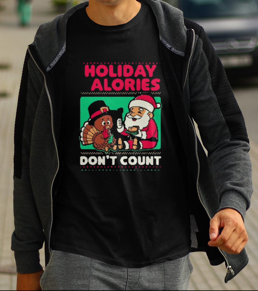 Holiday Calories Don't Count Santa Thanksgiving Dinner T-Shirt