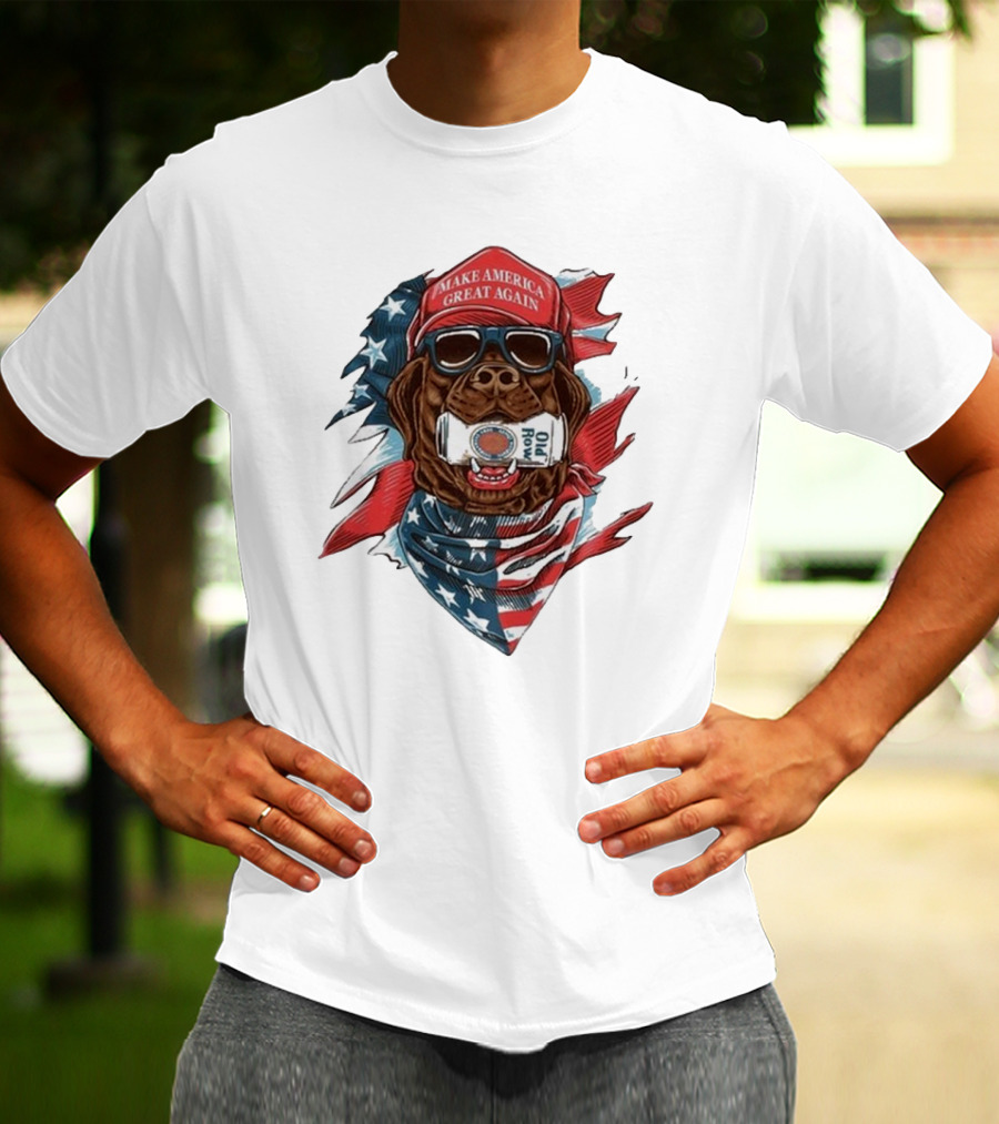 Make America Great Again Dog Old Row American Flag Bandana T-Shirt