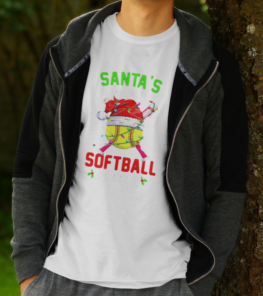 Santa's Favorite Softball Christmas Player T-Shirt