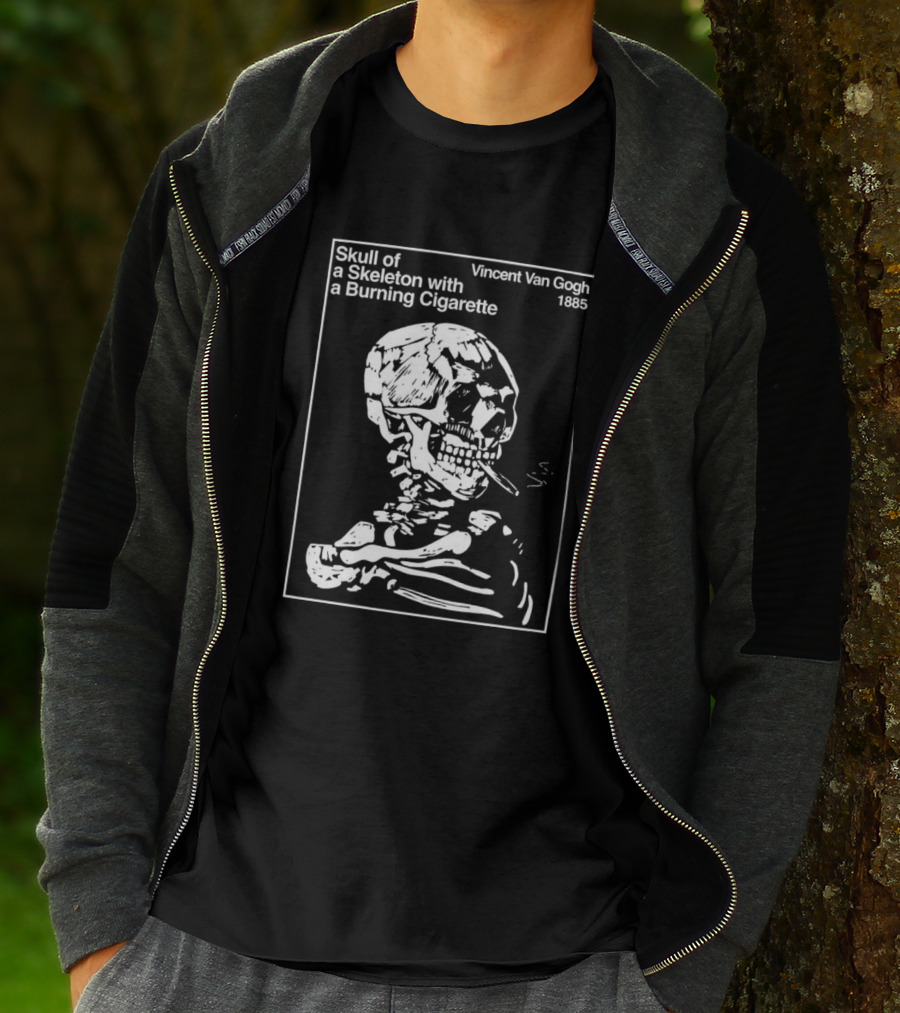 Vincent Van Gogh Skull Of A Skeleton With A Burning Cigarette 1885 T-Shirt