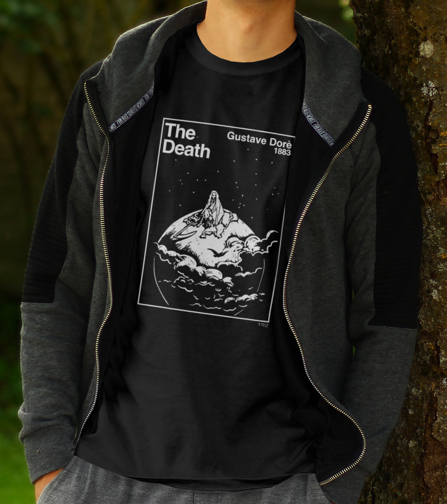 The Death Gustave Dorè 1883 Celestial Vision With Cloaked Figure On Planet T-Shirt