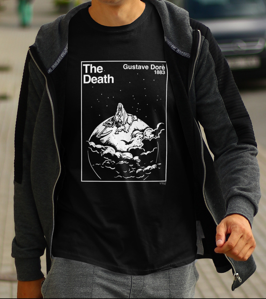 The Death Gustave Dorè 1883 Celestial Vision With Cloaked Figure On Planet T-Shirt