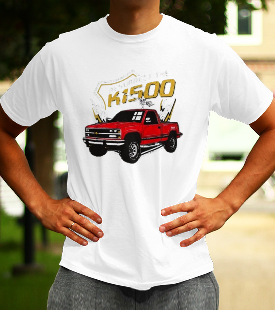 Resurrect The K1500 Fat Electrician Red Chevy Pickup Truck T-Shirt