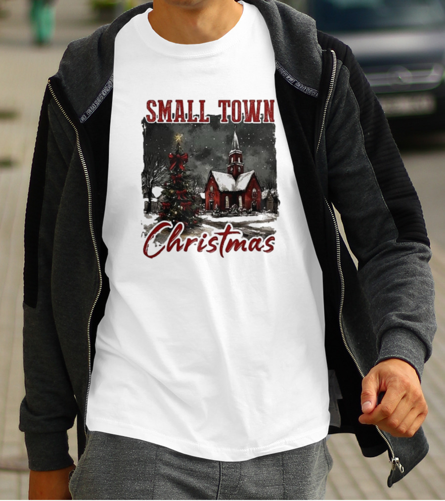 Small Town Christmas Vintage Retro T-Shirt
