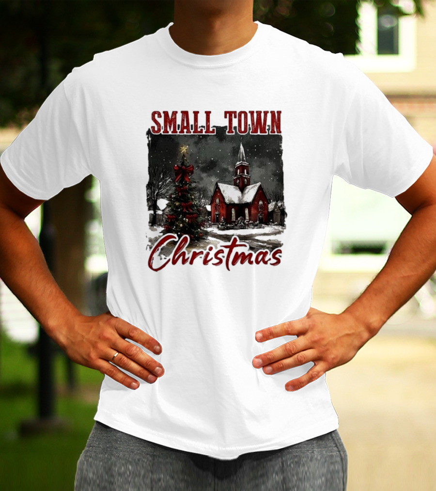 Small Town Christmas Vintage Retro T-Shirt