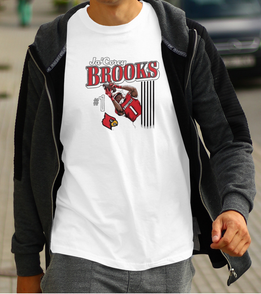 Ja’Corey Brooks Louisville Cardinals #1 Illustrated T-Shirt