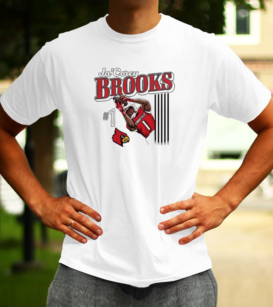 Ja’Corey Brooks Louisville Cardinals #1 Illustrated T-Shirt
