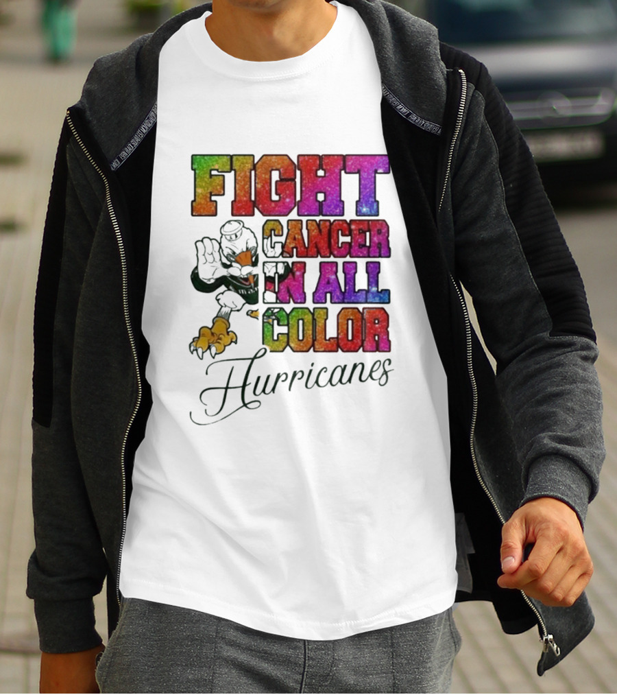 Miami Hurricanes Fight Cancer In All Color T-Shirt