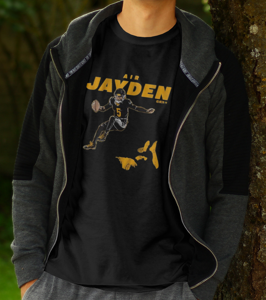 Air Jayden NFL Football Number 5 Jumping Action T-Shirt