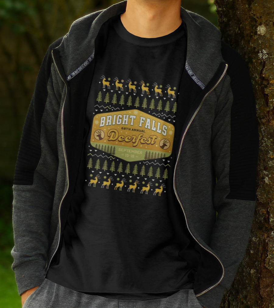 Bright Falls 68th Annual Deerfest September 15-18 Ugly Christmas T-Shirt