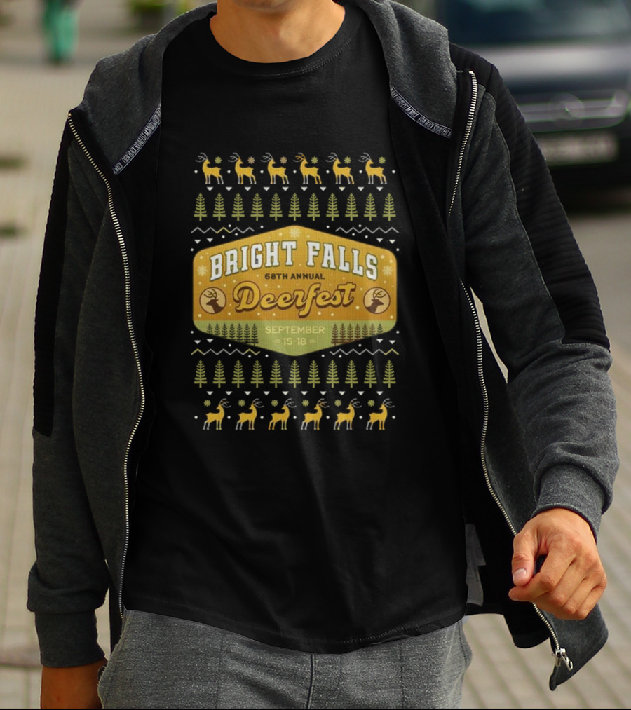 Bright Falls 68th Annual Deerfest September 15-18 Ugly Christmas T-Shirt