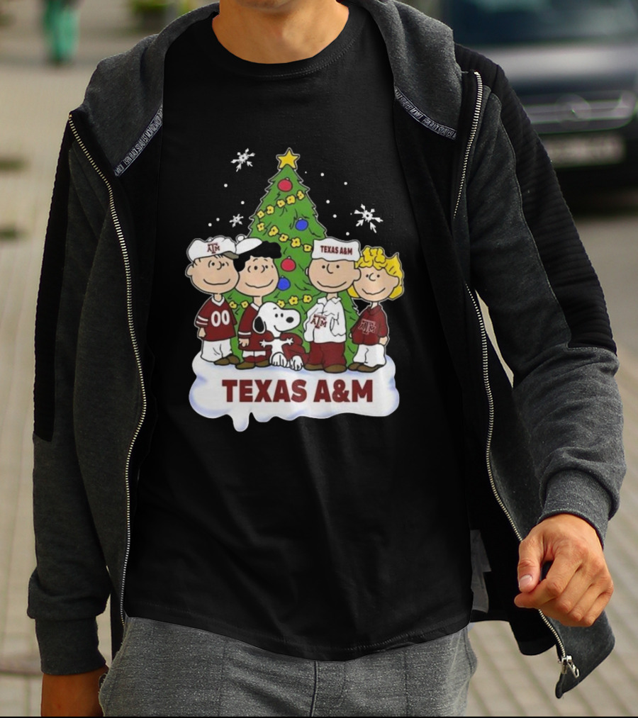Texas A&M Peanuts Characters Christmas T-Shirt