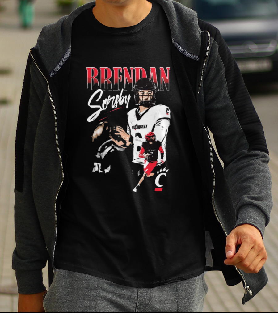 Brendan Sorsby Cincinnati Bearcats NCAA Football Player T-Shirt