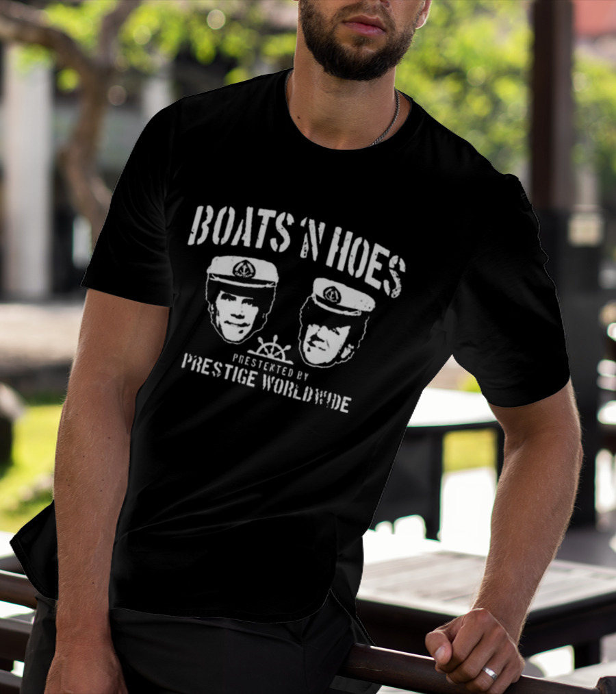 Boats 'N Hoes Prestige Worldwide Step Brothers Captain Hats T-Shirt