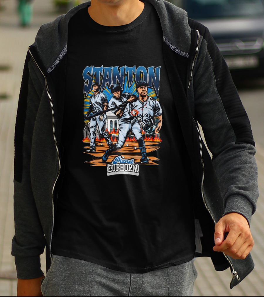 Giancarlo Stanton New York Yankees Planet Euphoria Stadium Firestorm T-Shirt