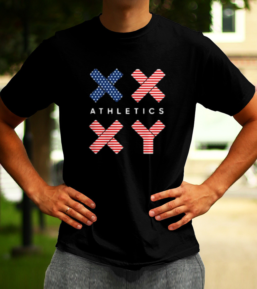 Jennifer Sey XX-Xy Athletics Stars And Stripes USA Flag T-Shirt
