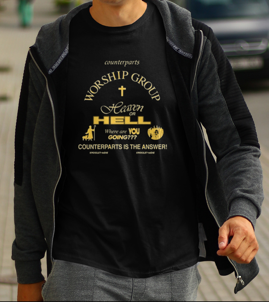 Counterparts Worship Group Heaven Or Hell Where Are You Going? Counterparts Is The Answer T-Shirt