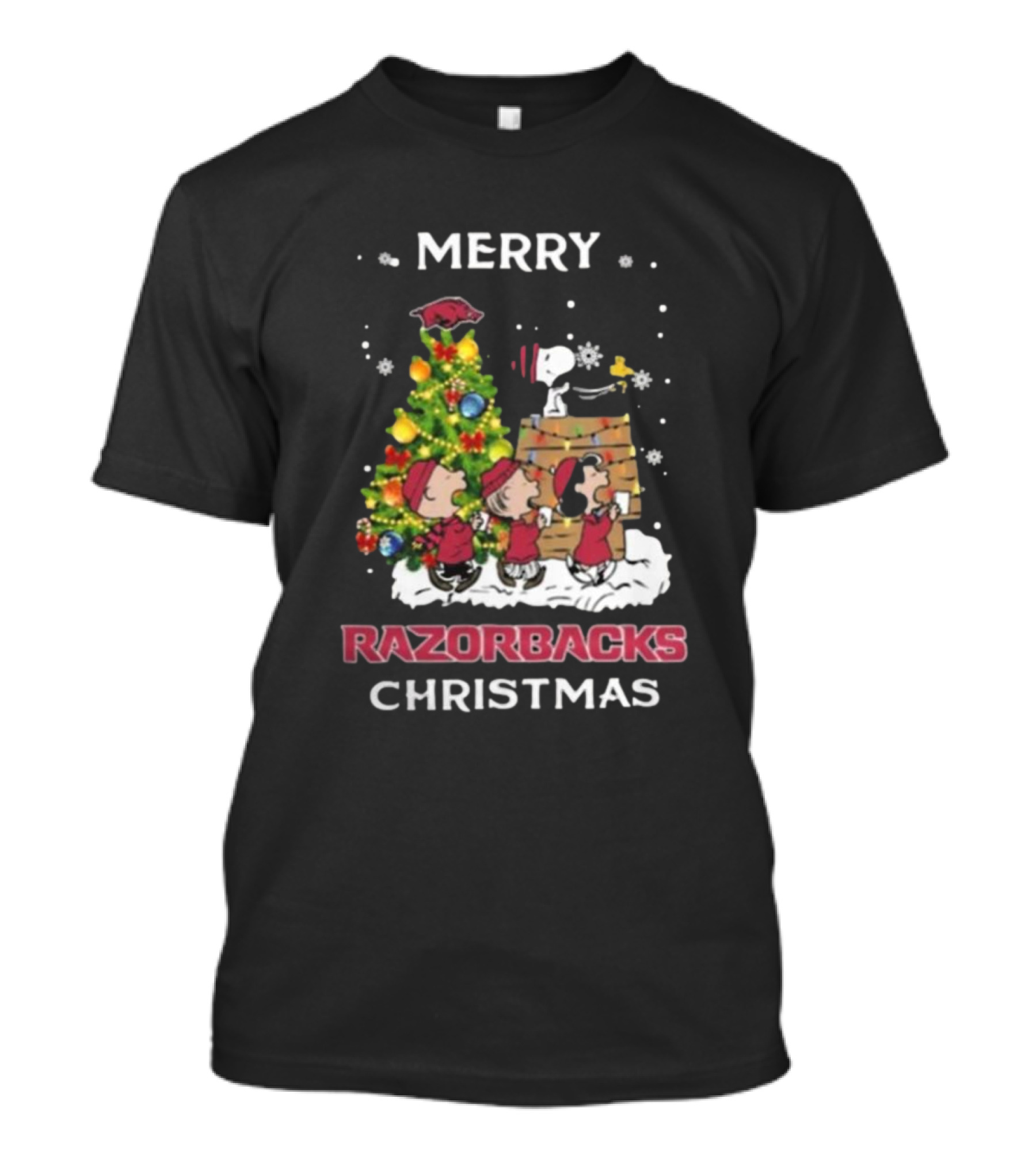 Merry Razorbacks Christmas Arkansas Snoopy And Friends T-Shirt
