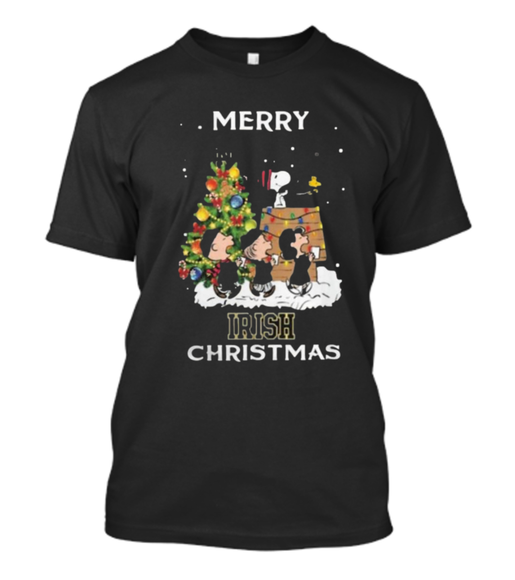 Merry Irish Christmas Notre Dame Fighting Irish X Snoopy And Friends T-Shirt