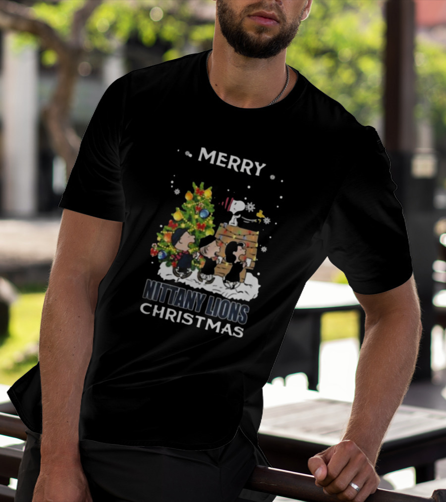Merry Nittany Lions Christmas Snoopy And Friends T-Shirt