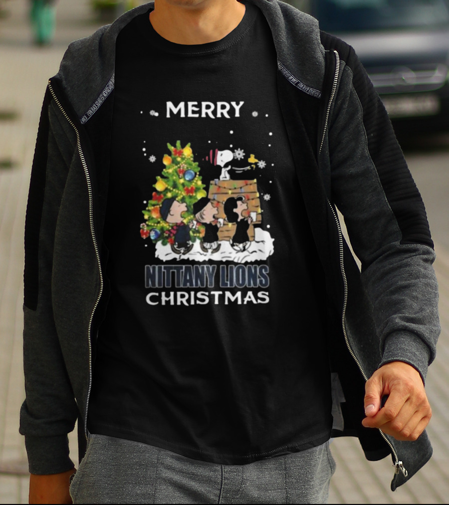 Merry Nittany Lions Christmas Snoopy And Friends T-Shirt
