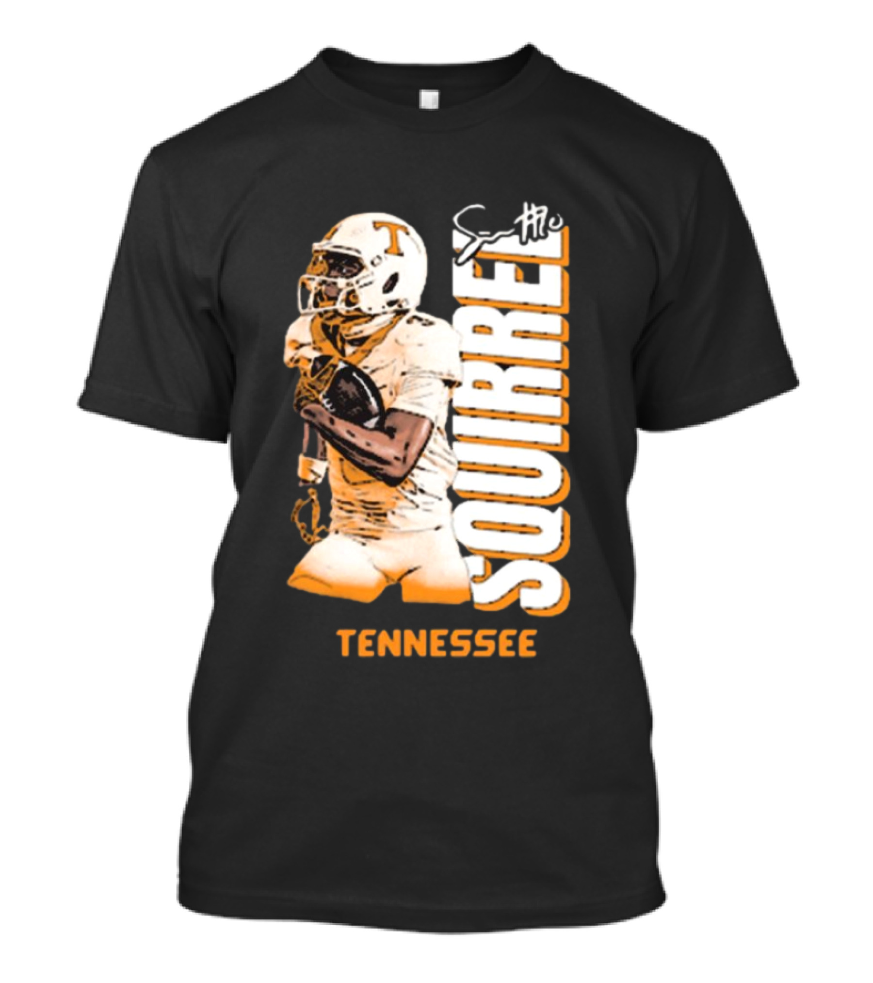 Tennessee Volunteers Squirrel White Football Signature T-Shirt