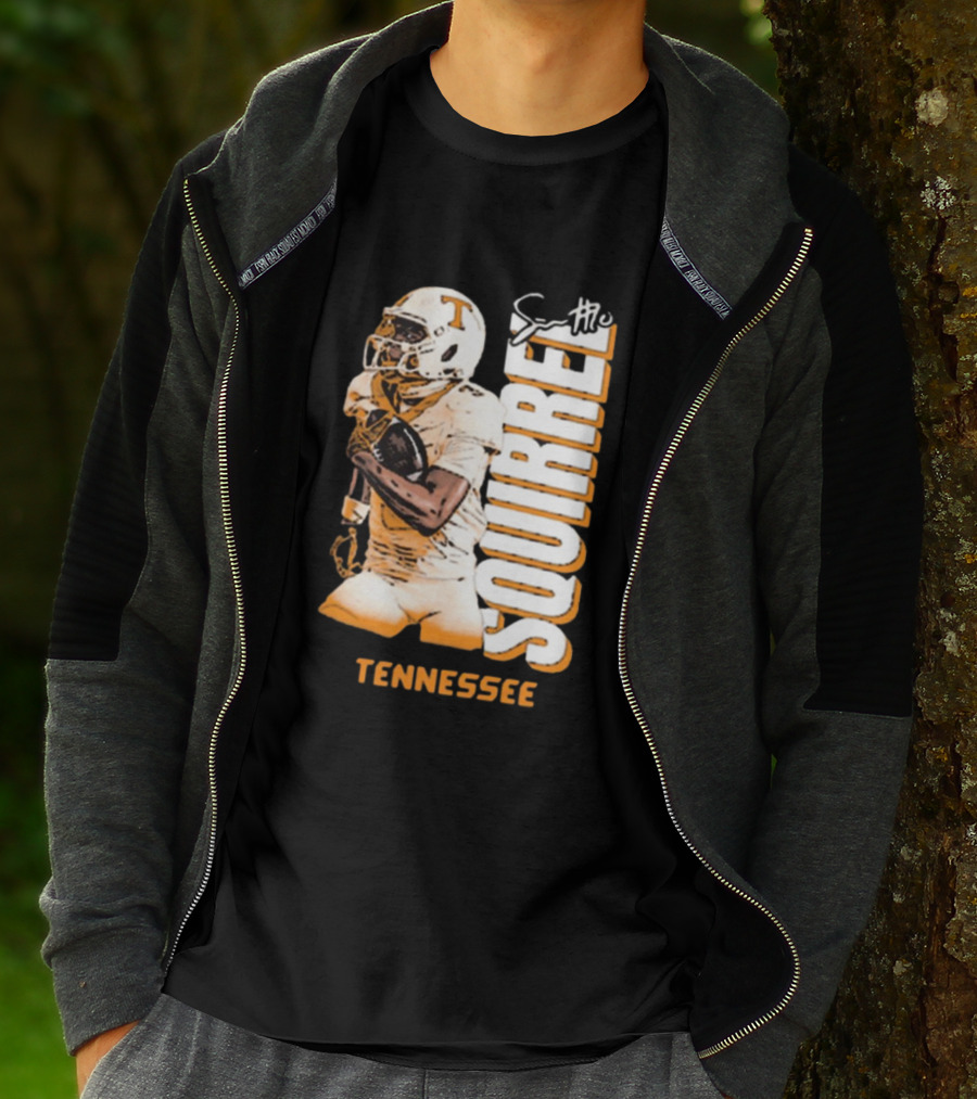 Tennessee Volunteers Squirrel White Football Signature T-Shirt