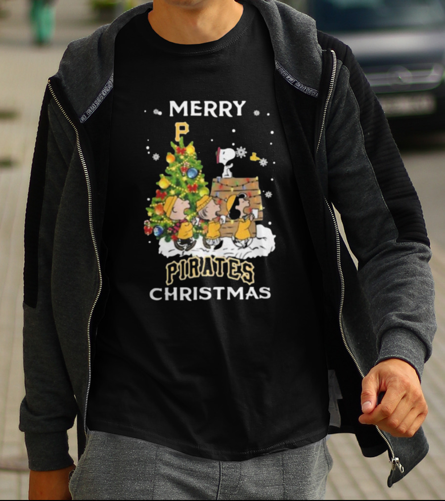 Pittsburgh Pirates X Snoopy Merry Pirates Christmas T-Shirt