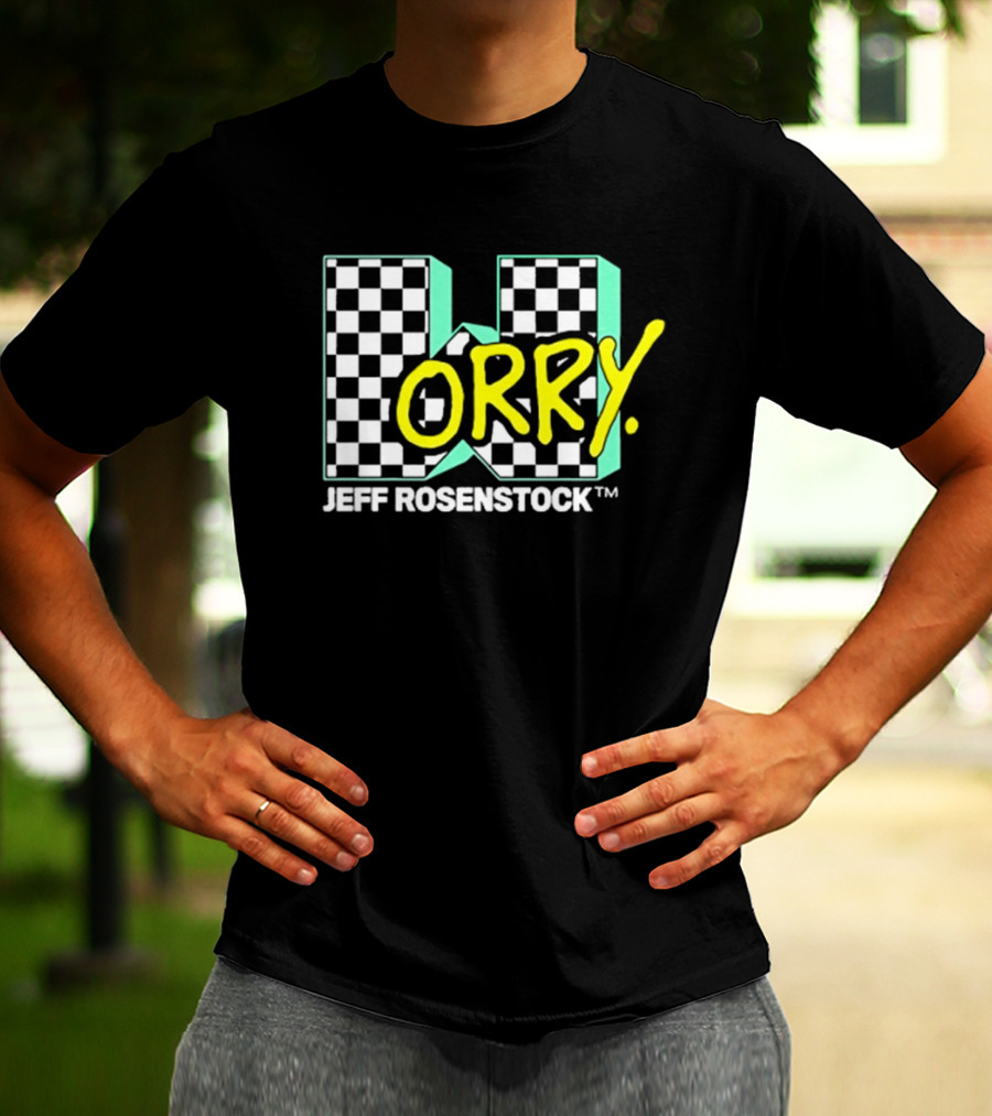 Jeff Rosenstock Worry Checkerboard Design Worry T-Shirt