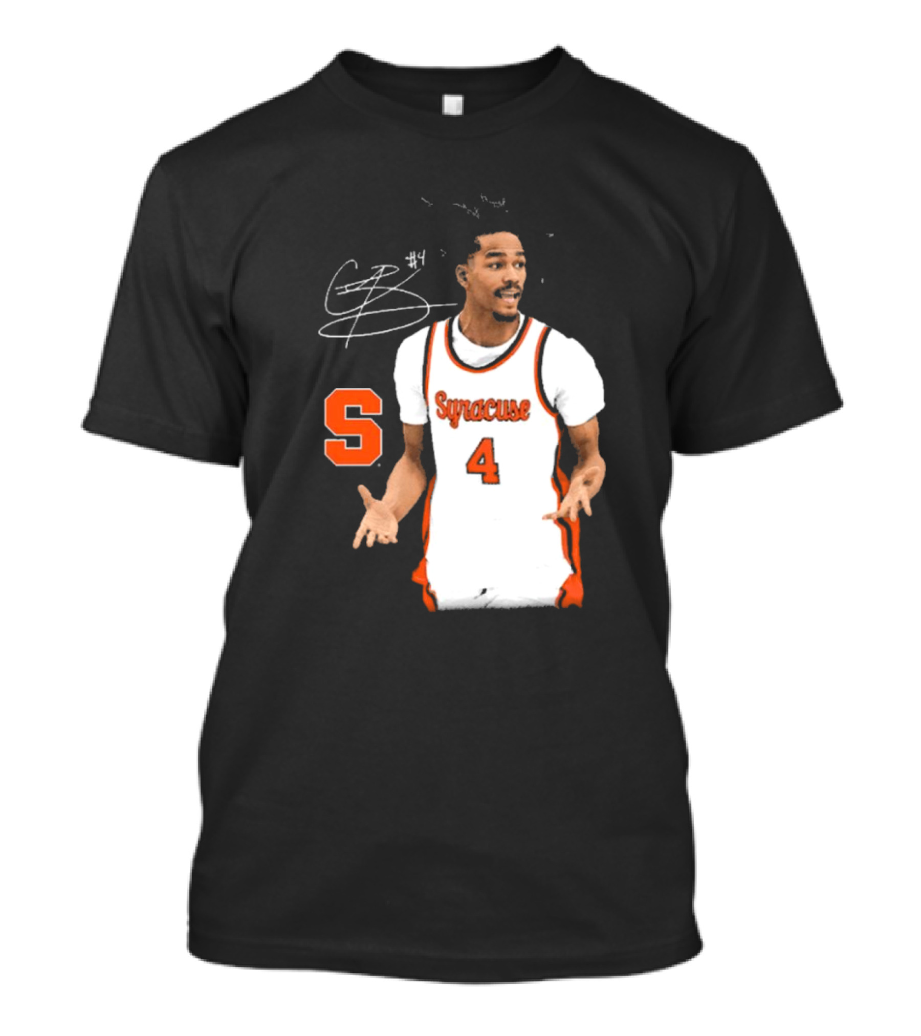 Chris Bell #4 Syracuse Orange Basketball Signature T-Shirt