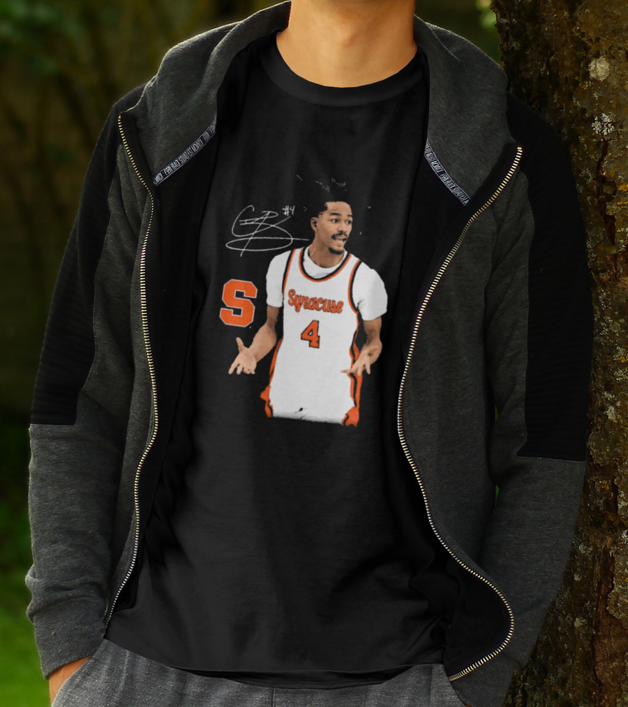 Chris Bell #4 Syracuse Orange Basketball Signature T-Shirt