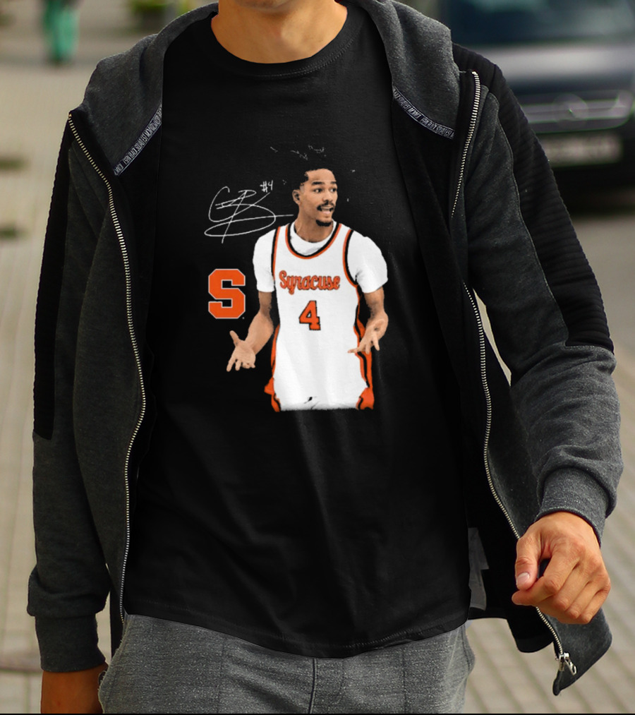 Chris Bell #4 Syracuse Orange Basketball Signature T-Shirt