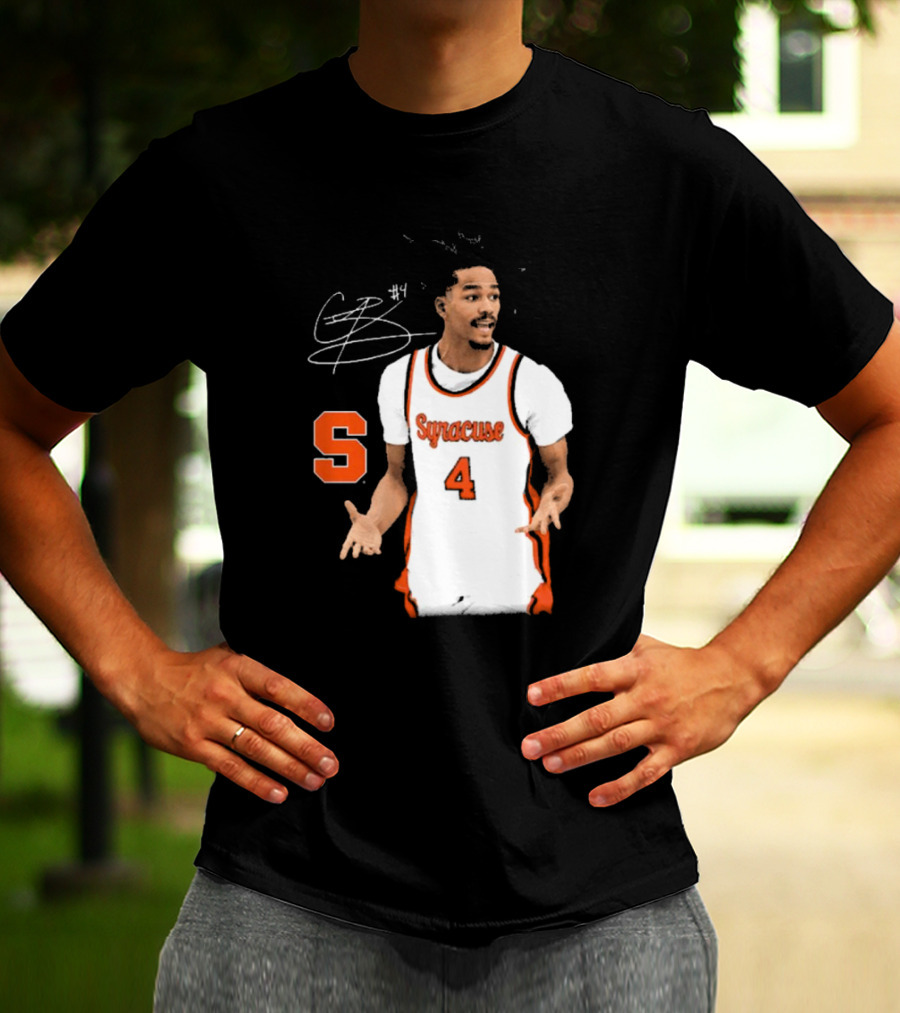 Chris Bell #4 Syracuse Orange Basketball Signature T-Shirt