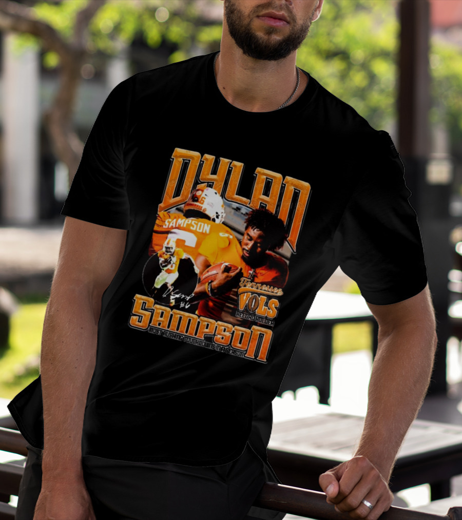 Dylan Sampson Tennessee Vols Record Holder Most Rushing Touchdowns In A Season Vintage Icon Signature T-Shirt