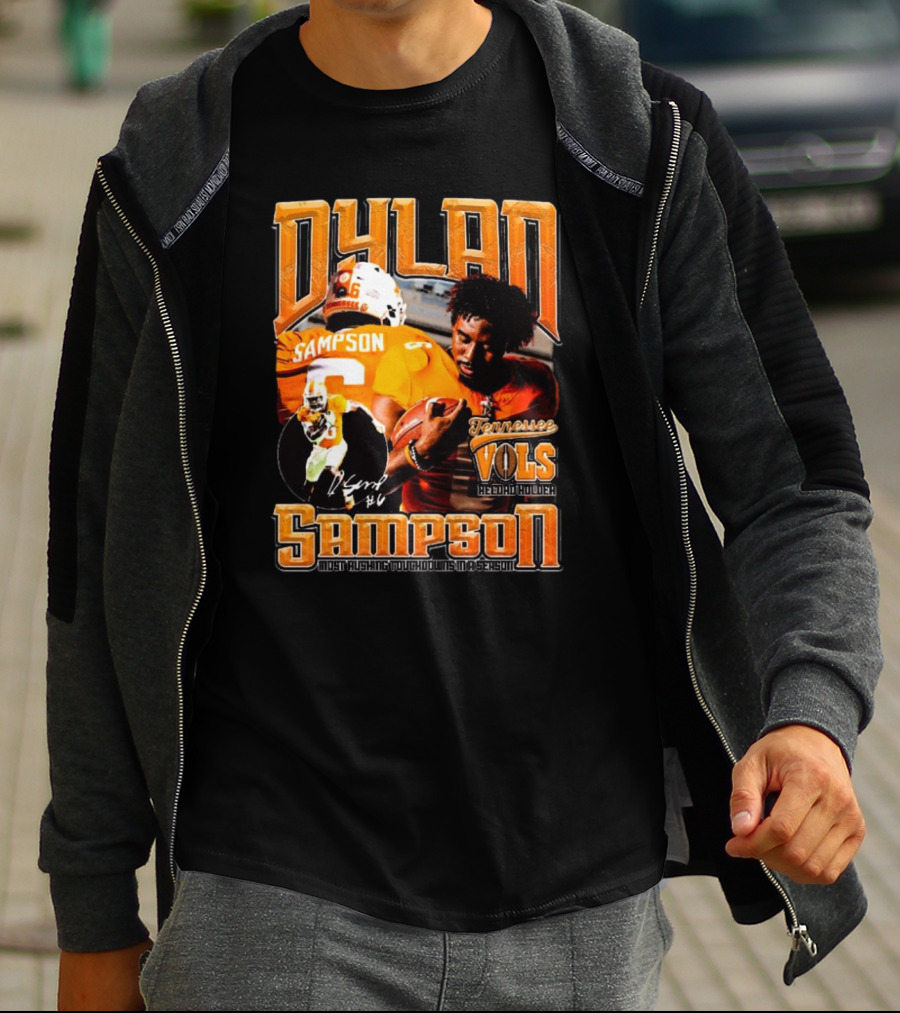 Dylan Sampson Tennessee Vols Record Holder Most Rushing Touchdowns In A Season Vintage Icon Signature T-Shirt