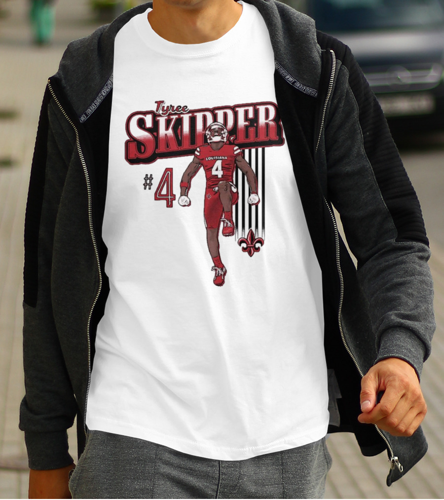 Tyree Skipper #4 Louisiana Ragin’ Cajuns Football Fleur-de-Lis T-Shirt