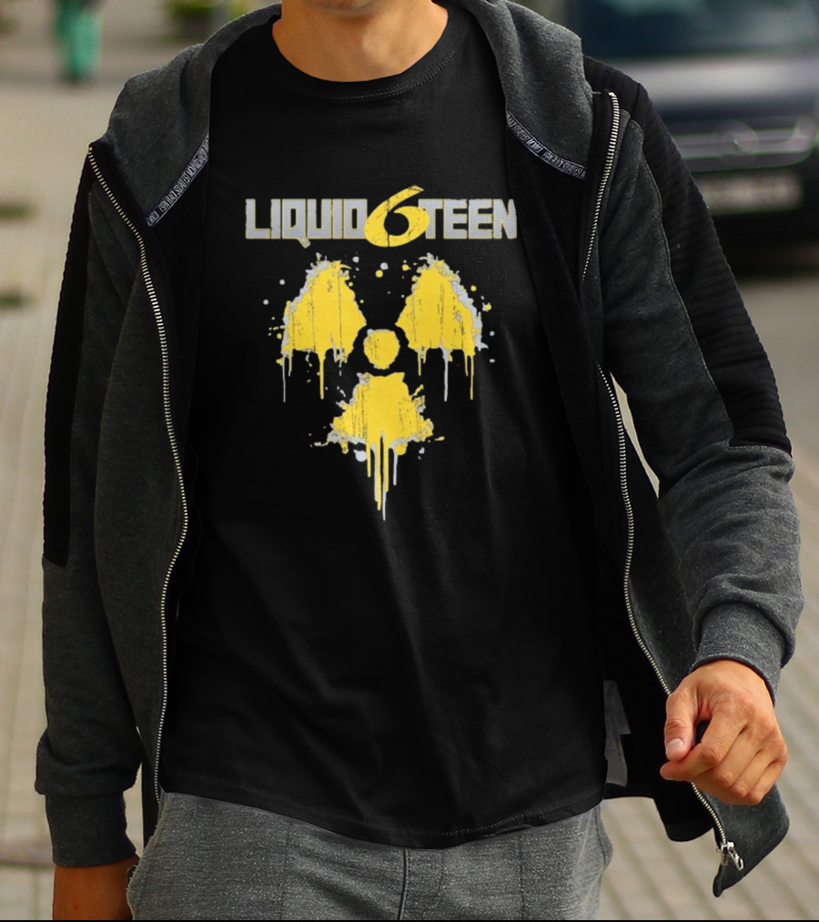 LIQUID 6TEEN Radiation Symbol Dripping Effect T-Shirt