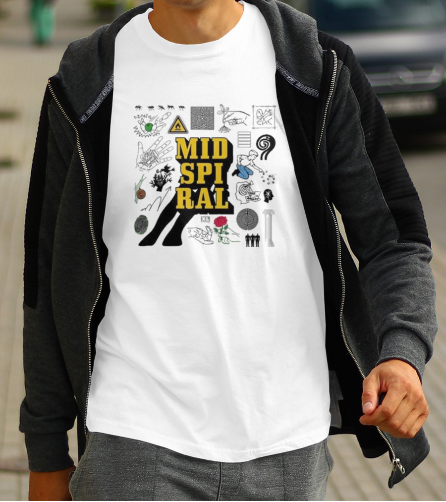 MID SPIRAL BadBadNotGood Ants Eye Spiral Symbol Pillar Rose T-Shirt