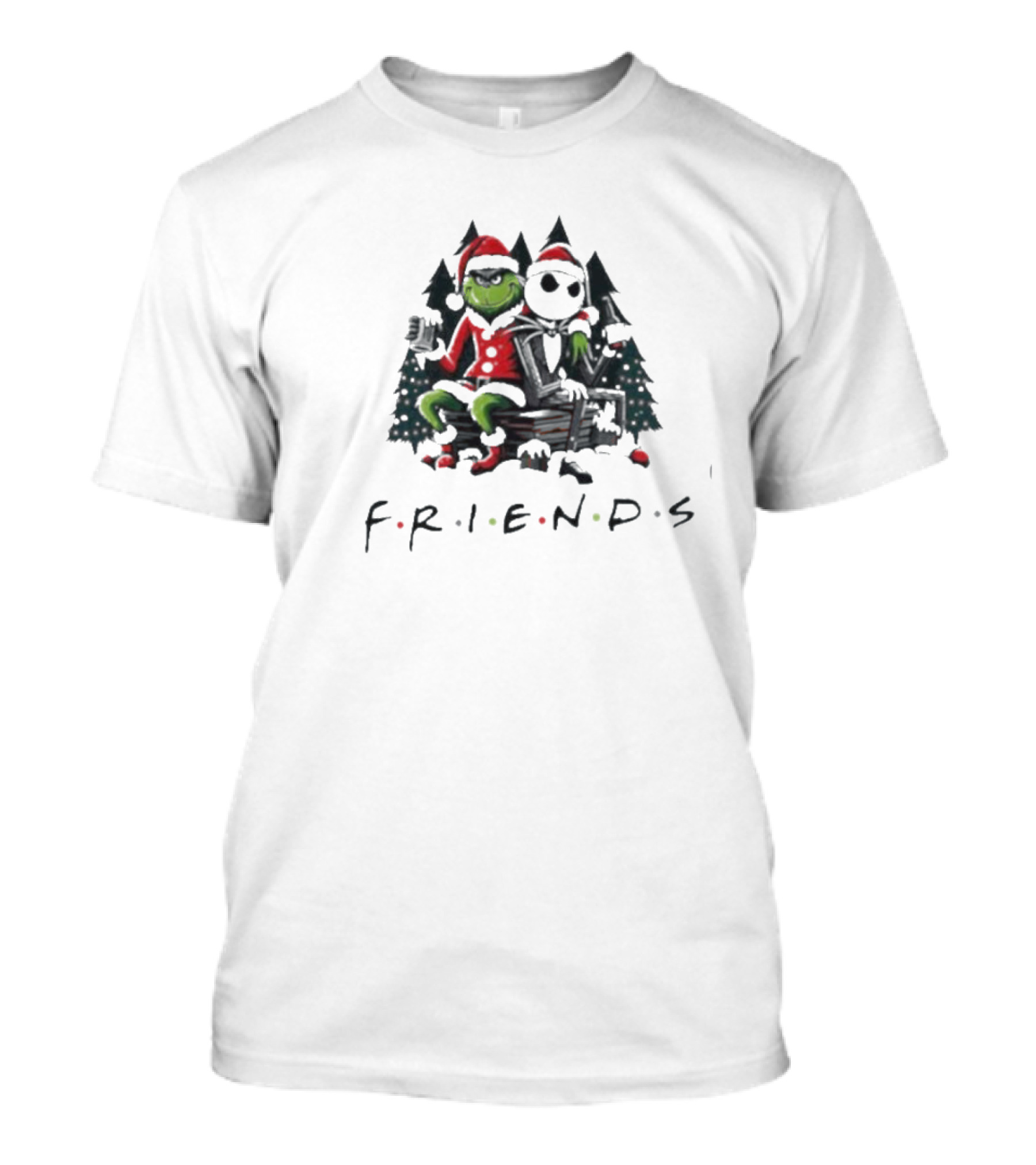 Grinch Jack Skellington Christmas Friends T-Shirt