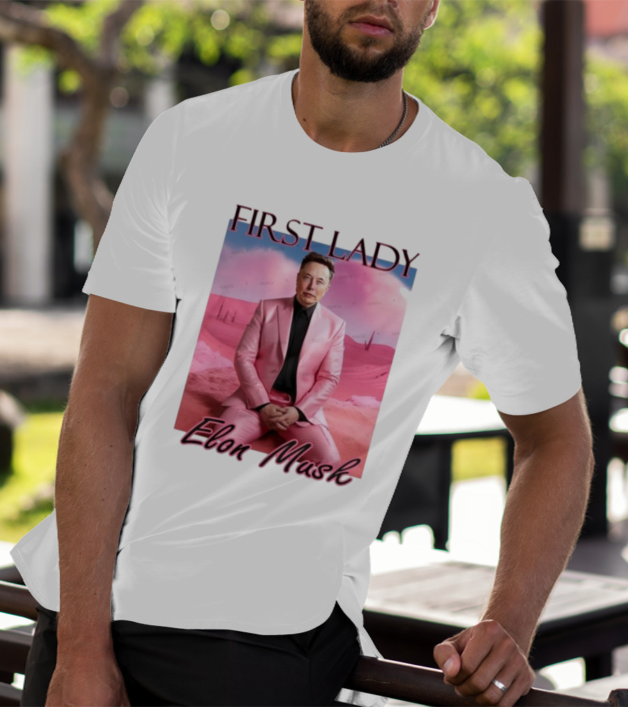 First Lady Elon Musk Pink Suit Portrait T-Shirt