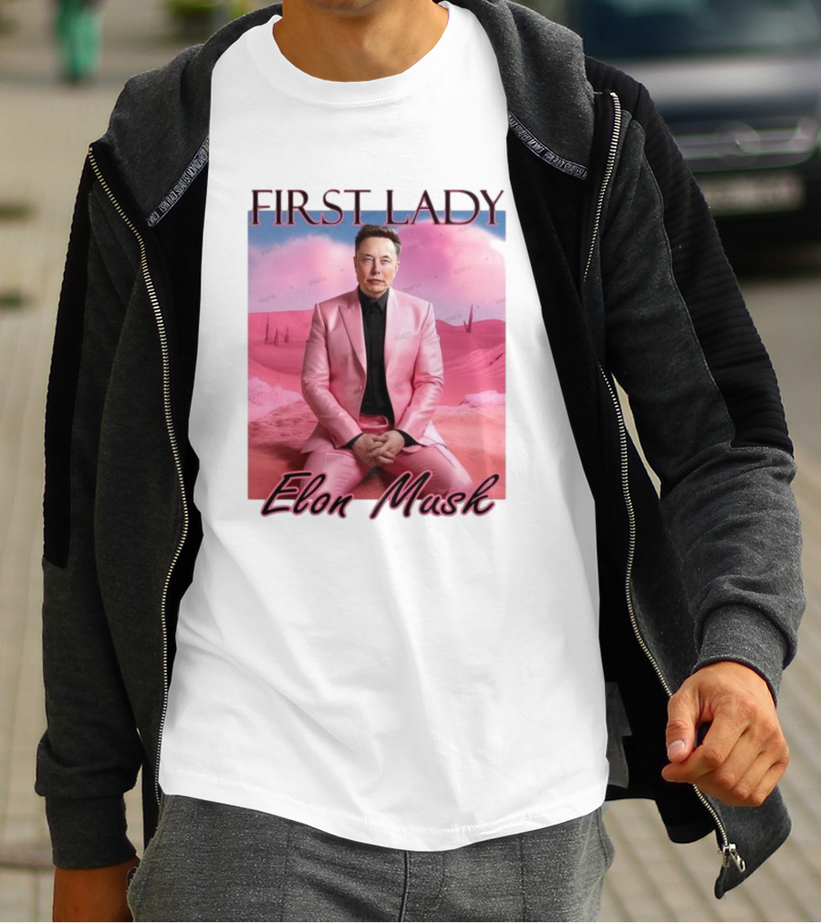 First Lady Elon Musk Pink Suit Portrait T-Shirt