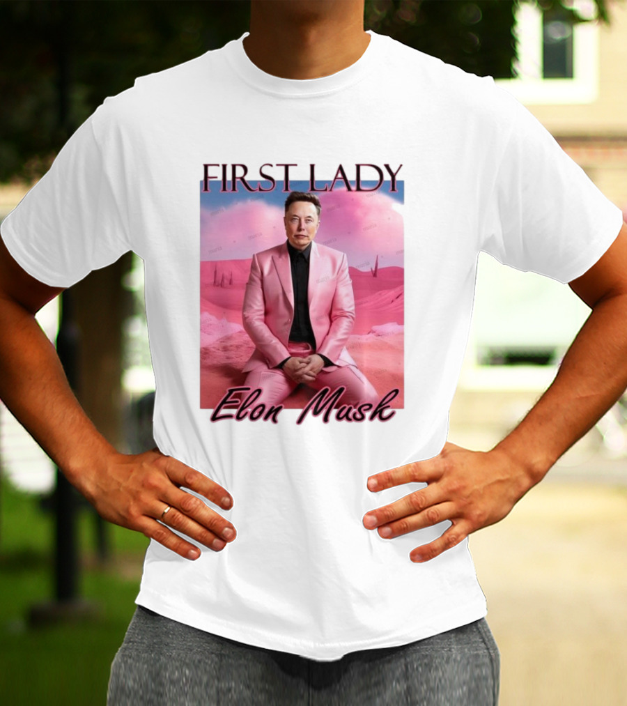 First Lady Elon Musk Pink Suit Portrait T-Shirt